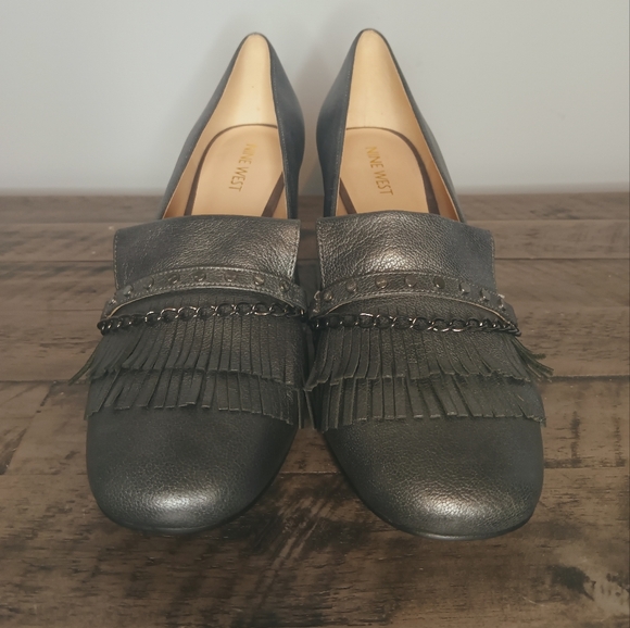 Nine West Fringe Block Heel Loafer NWOT/B - Picture 3 of 6